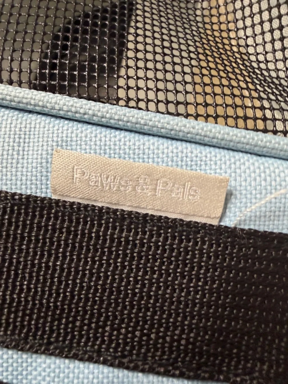 Paws & Pals Light Blue Pet Carrier with Black Mesh